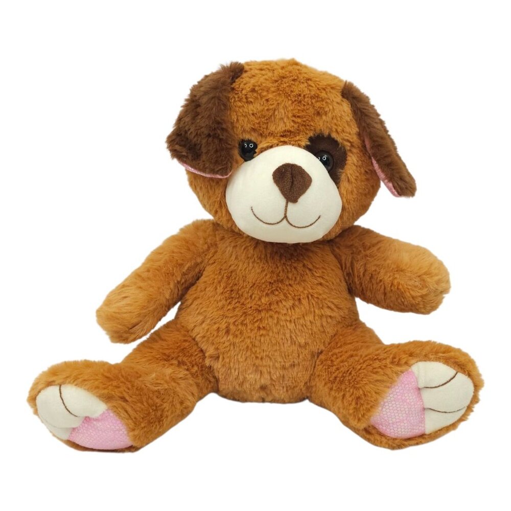 Homerbest Puppy Dog Plush 10" Stuffed Animal Toy Feet Ears Eye Patch Soft Brown